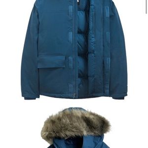 North face blue parka